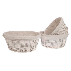 КОМПЛЕКТ 3 БЯЛИ КОШНИЦИ С ПОДПЛАТА A:45X20 B:40X19 C:35X18 CM