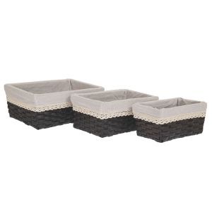 КОМПЛЕКТ 3 КАФЯВИ КОШНИЦИ С ПОДПЛАТА A:35X25X15 B:30X20X13 C:25X15X11 CM