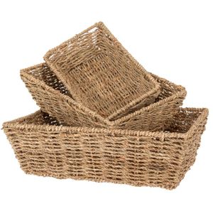 КОМПЛЕКТ 3 КОШНИЦА КАФЯВА ВЪРБА 35X25X11 30X20X9 25X15X7CM