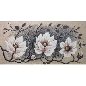 ПЛАТНО КАРТИНА МАГНОЛИИ БЕЖОВ - 115x55см 1/КУТИЯ