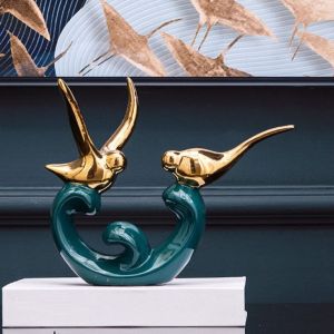 G969 СУВЕНИР BIRD GREEN &amp;amp;AMP; GOLD 22.5*11*19