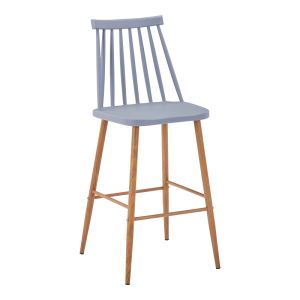 Бар стол Aurora I pp в сив нюанс - естествен метален крак 42x47x99см