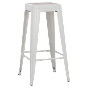 БАР СТОЛ MELITA-PRO HM8642.41 МЕТАЛЕН В МАТИРАНО БЯЛО 43x43x78Hcm.