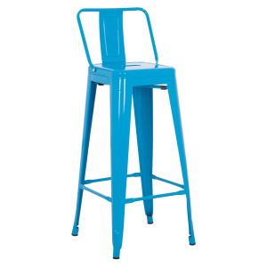 БАР СТОЛ С ОБЛЕГАЛКА MELITA-PRO HM8643.48 МЕТАЛ В СИНЬО 42x42x100Hcm.