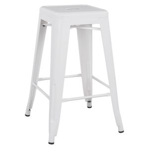БАР СТОЛ СРЕДНА ВИСОЧИН MELITA-PRO HM8573.41 МЕТАЛЕН В МАТИРАНО БЯЛО 43x43x67Hcm.