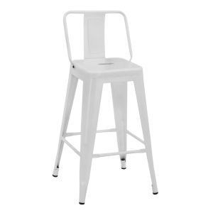 БАР СТОЛ СРЕДНА ВИСОЧИН MELITA-PRO HM8574.41 МЕТАЛЕН В МАТИРАНО БЯЛО 43x43x88Hcm.