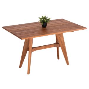 ГРАДИНСКА ТРАПЕЗНА МАСА ПРАВОЪГЪЛНА LEO HM6137 ТИКОВО ДЪРВО МАСИВ 130X80X76HCM.