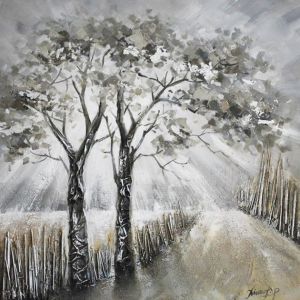 КАНАВА КАРТИНА ДЪРВЕТА-СЛЪНЧЕ ДЯСНО 100x100см 6/КУТ.