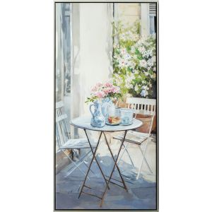 КАРТИНА ЗАКУСКА В ДВОРА В КУТИЯ В РАМКА - 52.5x102.5x4.5cm 8/KIB