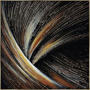 КАРТИНА НА ПЛАТНО В ЗЛАТНА РАМКА - ВЪРТАЩ СЕ АБСТРАКТЕН ДИЗАЙН - 100x100cm 6/КУТ.