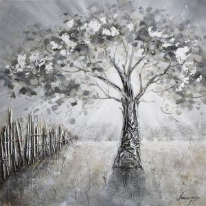 КАРТИНА НА ПЛАТНО ДЪРВЕТА-СЛЪНЧЕ ЛЯВО 100x100см 6/КУТ.
