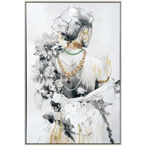 КАРТИНА НА ПЛАТНО С РАМКА ЖЕНСКИ ГРЪБ С БИЖУТА - 80x120cm 1/8KIB