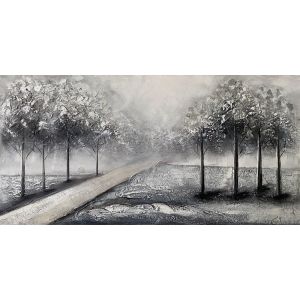 КАРТИНА НА ПЛАТНО СИВА ГОРА С ПЪТЕКА - 120x60см 8/КУТ.