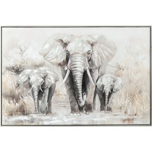 КАРТИНА НА ПЛАТНО СЛОНЧЕ С 2 СЛОНЧЕТА В РАМКА - 122.2x82.5x4.5cm 6/KIB