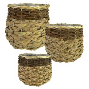КОМПЛЕКТ КОШНИЦИ ЗА ВЕНЦИ/3 НАТУРАЛНИ/КАФЯВИ КРЪГЛИ - L:Φ25X20, M:Φ21.5X18, S:Φ16X16CM 10/КУТИЯ