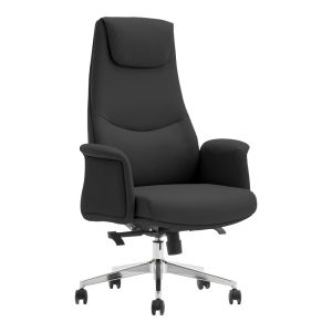 Офис стол Rekter PU в черен цвят 77x65x119-127см