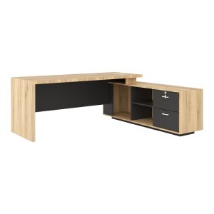 Реверсивно професионално Офис бюро Amazon в естествен-тъмно сив цвят 200x170x75 см.