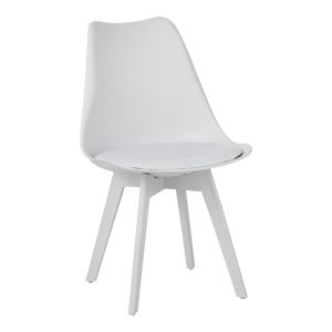 Стол Gaston I PP-PU в бял цвят 53.5x48.5x81.5cm
