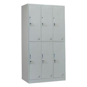 ШКАФЧЕ МЕТАЛНО BRAILA HM5546.11 6 ШКАФА С КЛЮЧ ЗА КЛЮЧ В СВЕТЛО СИВО 90x45x185Hcm.