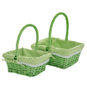 КОМПЛЕКТ 2 ЗЕЛЕНИ КОШНИЦИ 30X22X12 30-25X15X10 25CM