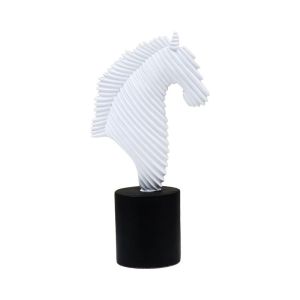 НАСТОЛНА ДЕКОРАТИВНА ФИГУРА &quot;КОН&quot; FL7245 БЯЛ ЦВЯТ 14x7x25cm