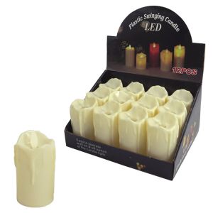 LED СВЕЩ БАТЕРИЯ Ecru PLASTIC S/12 - Φ5x9cm 40/480KIV