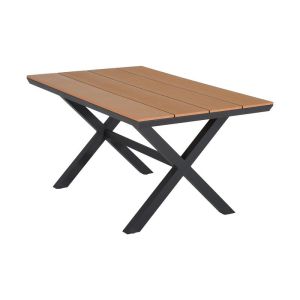 АЛУМИНИЕВА ГРАДИНСКА МАСА FL6510 С ПОЛИДЪРВО ПОВЪРХНОСТ СИВ ЦВЯТ 150X90X75CM