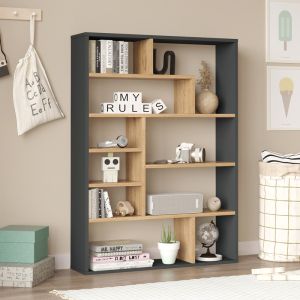 Библиотека Decora в естествен антрацит нюанс 90x22x123.6cm