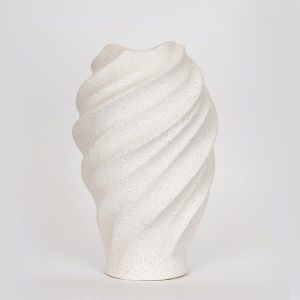 ВАЗА, КЕРАМИКА, БЯЛА, 17,5x17,5x28см