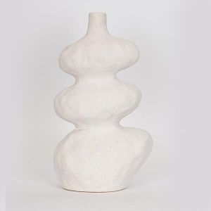 ВАЗА, КЕРАМИКА, БЯЛА, 20x14x33,5см