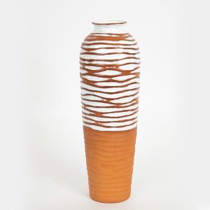 ВАЗА, КЕРАМИКА, ТЕРАКОТА И БЯЛО, 13,1x13,1x17,7 см
