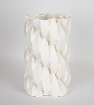 ВАЗА, ПОРЦЕЛАН, 3D, БЯЛА, 18x18x31см
