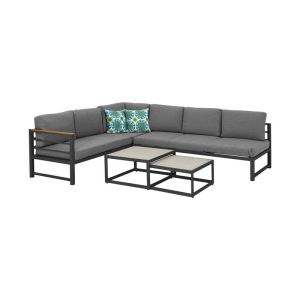 ГРАДИНСКИ КОМПЛЕКТ 4 ЧАСТИ МИНЕСОТА СИВ ЦВЯТ 190X240X70СМ