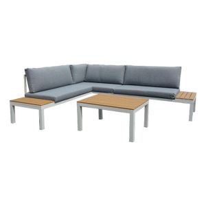 ГРАДИНСКИ СЕТ ОТ 3 ЧАСТИ PUEBLA БЯЛ ЦВЯТ 270X220X77СМ