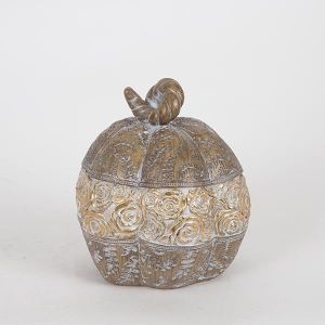 ДЕКО ТИКВА, ЗЛАТНО И КАФЯВО 15.5x15x17cm