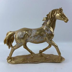 ДЕКОРАТИВЕН КОН, ЗЛАТИСТО СИВО, 27,5x7x25см