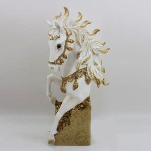ДЕКОРАТИВЕН КОН, БЯЛО И ЗЛАТНО, 17x10x36cm