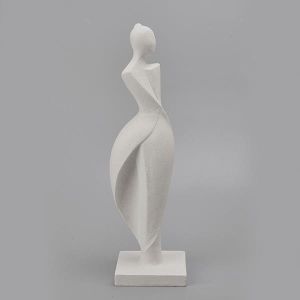 ДЕКОРАТИВНА ЖЕНСКА ФИГУРА, БЕЗБЯЛО, 10,2x8,7x34см