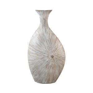 ДЕКОРАТИВНА ВАЗА FL1197 ПОЛИСМОЛА БЯЛО-ЗЛАТО 23X10X45CM