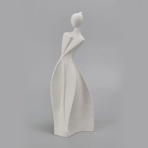ДЕКОРАТИВНА ЖЕНСКА ФИГУРА, БЕЗБЯЛО, 10,2x8,7x34см