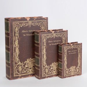 ДЕКОРАТИВНА КУТИЯ, ДЪРВЕНА, КАФЯВА, КОМПЛЕКТ 3БР, 32x23x7, 25x18x5.5, 18x13x4cm