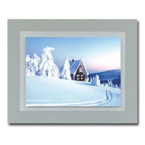 ДЕКОРАТИВНА РАМКА ВЪРХУ МДФ - СНЕЖНА КЪЩА 46x39см 1/КУТ.