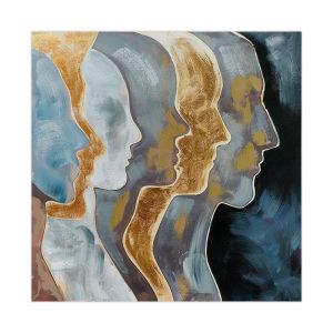 КАРТИНА PEOPLES 35536 СИВО-БЕЖОВО-КАФЯВО-СИНЬО 80X3X80CM
