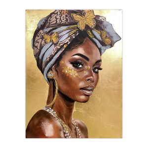 КАРТИНА АФРИКАНСКА ДАМА БЕЖОВО-КАФЯВО-СИВО 60X3X80CM