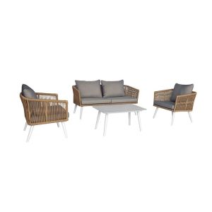 КОМПЛЕКТ ГРАДИНСКИ СТОЛ 4БР FYLLIANA CASABLANCA БЯЛ ЦВЯТ 155X72X68CM