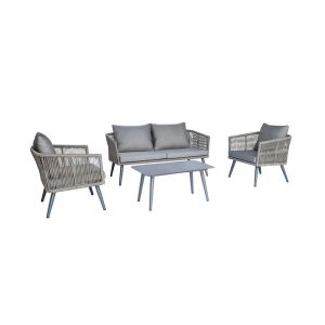 КОМПЛЕКТ ГРАДИНСКИ СТОЛ 4БР FYLLIANA CASABLANCA СИВ ЦВЯТ 155X72X68СМ