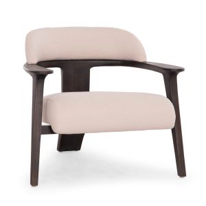 КРЕСЛО LOUNGE TRIAD SM9968 ТИКОВО ДЪРВО В ЧЕРНО-КРЕМАВ БЯЛ ДАМА 80,5x74x66,5Hcm.
