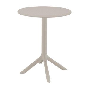 КРЪГЛА ГРАДИНСКА МАСА FYLIANNA FL809 ОТ ПОЛИПРОПИЛЕН (PP) БЕЖОВ ЦВЯТ 60X75CM