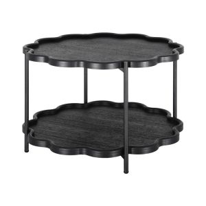 КРЪГЛА МДФ ПОМОЩНА МАСА ЗА КАФЕ FL03248 ЦВЯТ ЧЕРЕН 80X48СМ