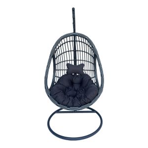 Люлка Cungo с метална основа - пе ратан в сив цвят 125x105x195см